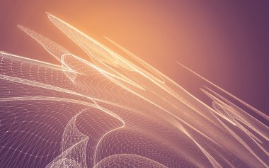 Çokgen alanı düşük Poli koyu arka plan, 3d render