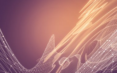 Çokgen alanı düşük Poli koyu arka plan, 3d render