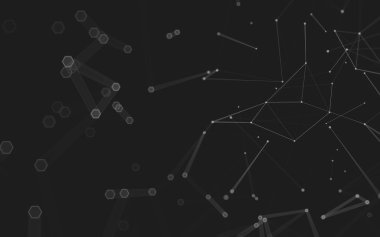 Çokgen alanı düşük Poli koyu arka plan, 3d render