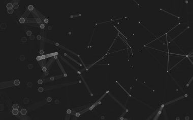 Çokgen alanı düşük Poli koyu arka plan, 3d render