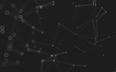 Çokgen alanı düşük Poli koyu arka plan, 3d render