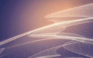 Çokgen alanı düşük Poli koyu arka plan, 3d render