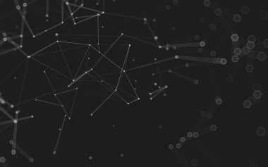 Çokgen alanı düşük Poli koyu arka plan, 3d render