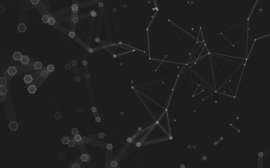 Çokgen alanı düşük Poli koyu arka plan, 3d render