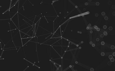 Çokgen alanı düşük Poli koyu arka plan, 3d render