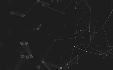 Çokgen alanı düşük Poli koyu arka plan, 3d render