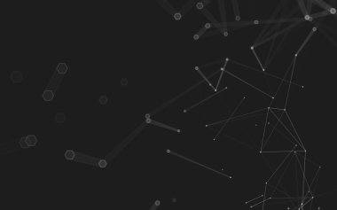 Çokgen alanı düşük Poli koyu arka plan, 3d render