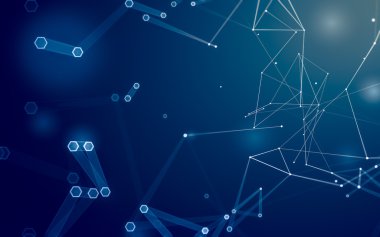 Çokgen alanı düşük Poli koyu arka plan, 3d render