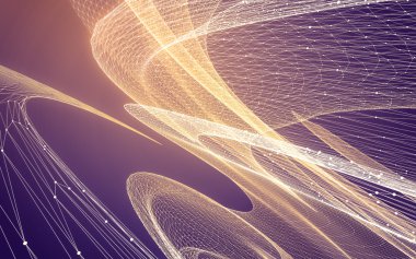 Çokgen alanı düşük Poli koyu arka plan, 3d render