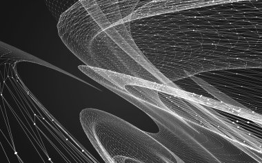 Çokgen alanı düşük Poli koyu arka plan, 3d render