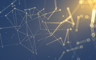 Çokgen alanı düşük Poli koyu arka plan, 3d render