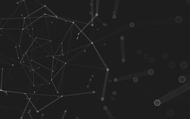 Çokgen alanı düşük Poli koyu arka plan, 3d render