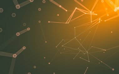 Çokgen alanı düşük Poli koyu arka plan, 3d render