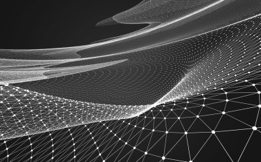 Çokgen alanı düşük Poli koyu arka plan, 3d render