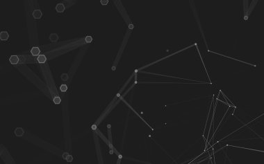 Çokgen alanı düşük Poli koyu arka plan, 3d render