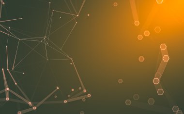 Çokgen alanı düşük Poli koyu arka plan, 3d render