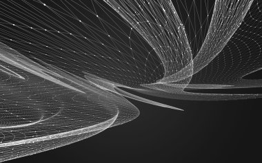 Çokgen alanı düşük Poli koyu arka plan, 3d render