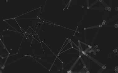 Çokgen alanı düşük Poli koyu arka plan, 3d render