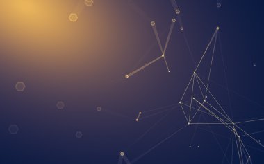 Çokgen alanı düşük Poli koyu arka plan, 3d render