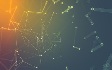 Çokgen alanı düşük Poli koyu arka plan, 3d render