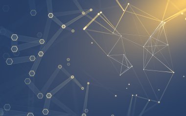 Çokgen alanı düşük Poli koyu arka plan, 3d render