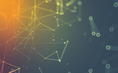 Çokgen alanı düşük Poli koyu arka plan, 3d render