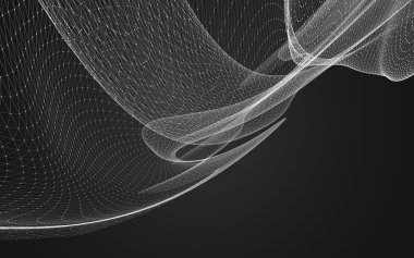 Çokgen alanı düşük Poli koyu arka plan, 3d render