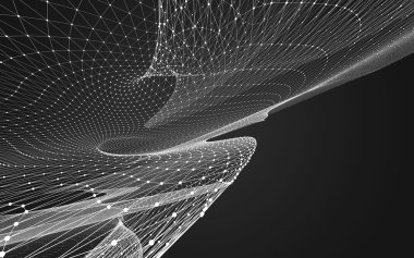 Çokgen alanı düşük Poli koyu arka plan, 3d render