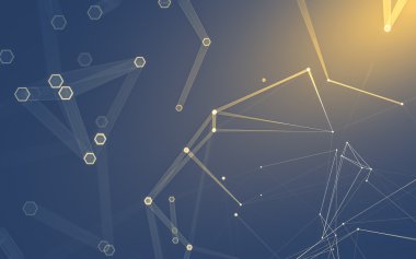 Çokgen alanı düşük Poli koyu arka plan, 3d render