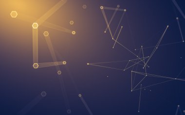 Çokgen alanı düşük Poli koyu arka plan, 3d render