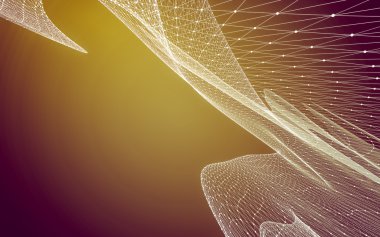 Çokgen alanı düşük Poli koyu arka plan, 3d render