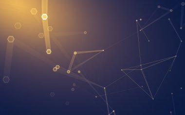 Çokgen alanı düşük Poli koyu arka plan, 3d render