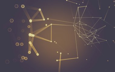 Çokgen alanı düşük Poli koyu arka plan, 3d render