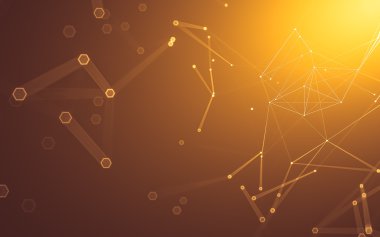 Çokgen alanı düşük Poli koyu arka plan, 3d render