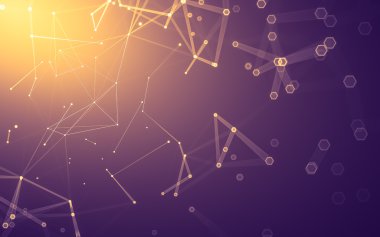 Çokgen alanı düşük Poli koyu arka plan, 3d render