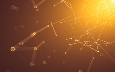 Çokgen alanı düşük Poli koyu arka plan, 3d render