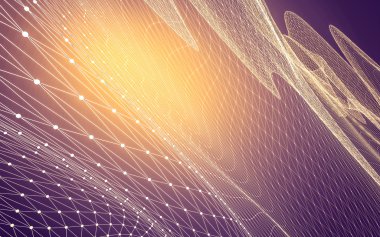 Çokgen alanı düşük Poli koyu arka plan, 3d render