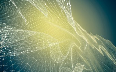 Çokgen alanı düşük Poli koyu arka plan, 3d render