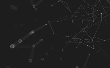 Çokgen alanı düşük Poli koyu arka plan, 3d render