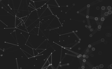 Çokgen alanı düşük Poli koyu arka plan, 3d render