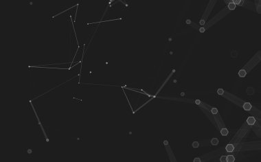 Çokgen alanı düşük Poli koyu arka plan, 3d render