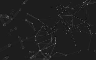 Çokgen alanı düşük Poli koyu arka plan, 3d render