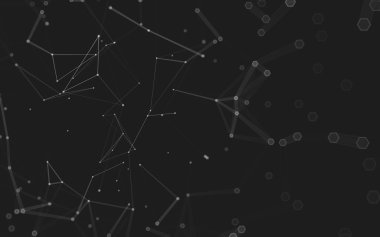 Çokgen alanı düşük Poli koyu arka plan, 3d render