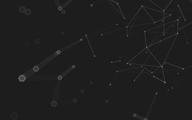 Çokgen alanı düşük Poli koyu arka plan, 3d render