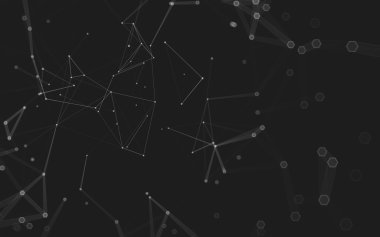 Çokgen alanı düşük Poli koyu arka plan, 3d render