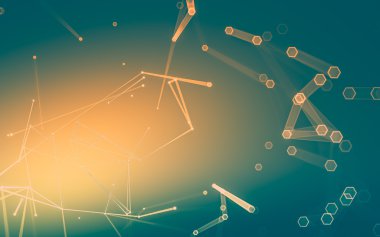 Çokgen alanı düşük Poli koyu arka plan, 3d render