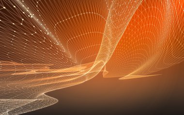 Çokgen alanı düşük Poli koyu arka plan, 3d render