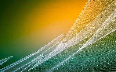 Çokgen alanı düşük Poli koyu arka plan, 3d render