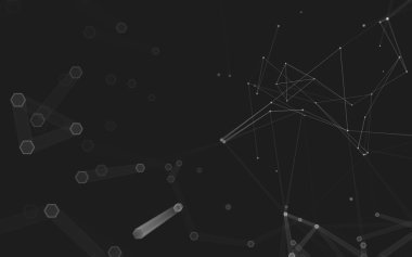 Çokgen alanı düşük Poli koyu arka plan, 3d render