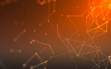 Çokgen alanı düşük Poli koyu arka plan, 3d render